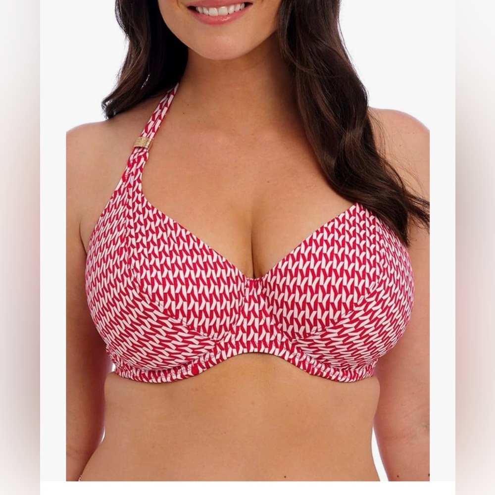 Fantasie Womens KOH Lipe Underwire Halter Bikini Top size 38D